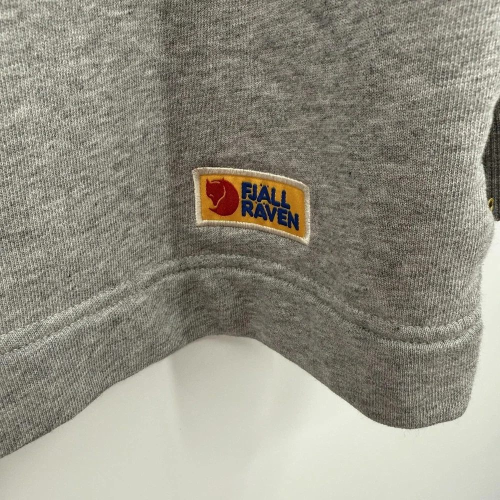 Fjällräven Hoodie Womens Small Gray Pullover Fleece Hooded Embroidered Logo